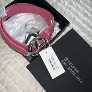 Telfar corned beef pink logo belt xs/s  BNWT